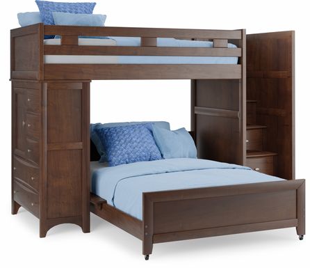 Ivy League 2.0 Walnut Twin/Full Step Bunk with Chest