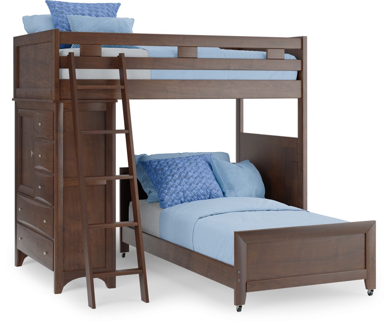 Ivy League Furniture Collection, Ercole Full Mate S Bed With 12 Drawers And Bookcase
