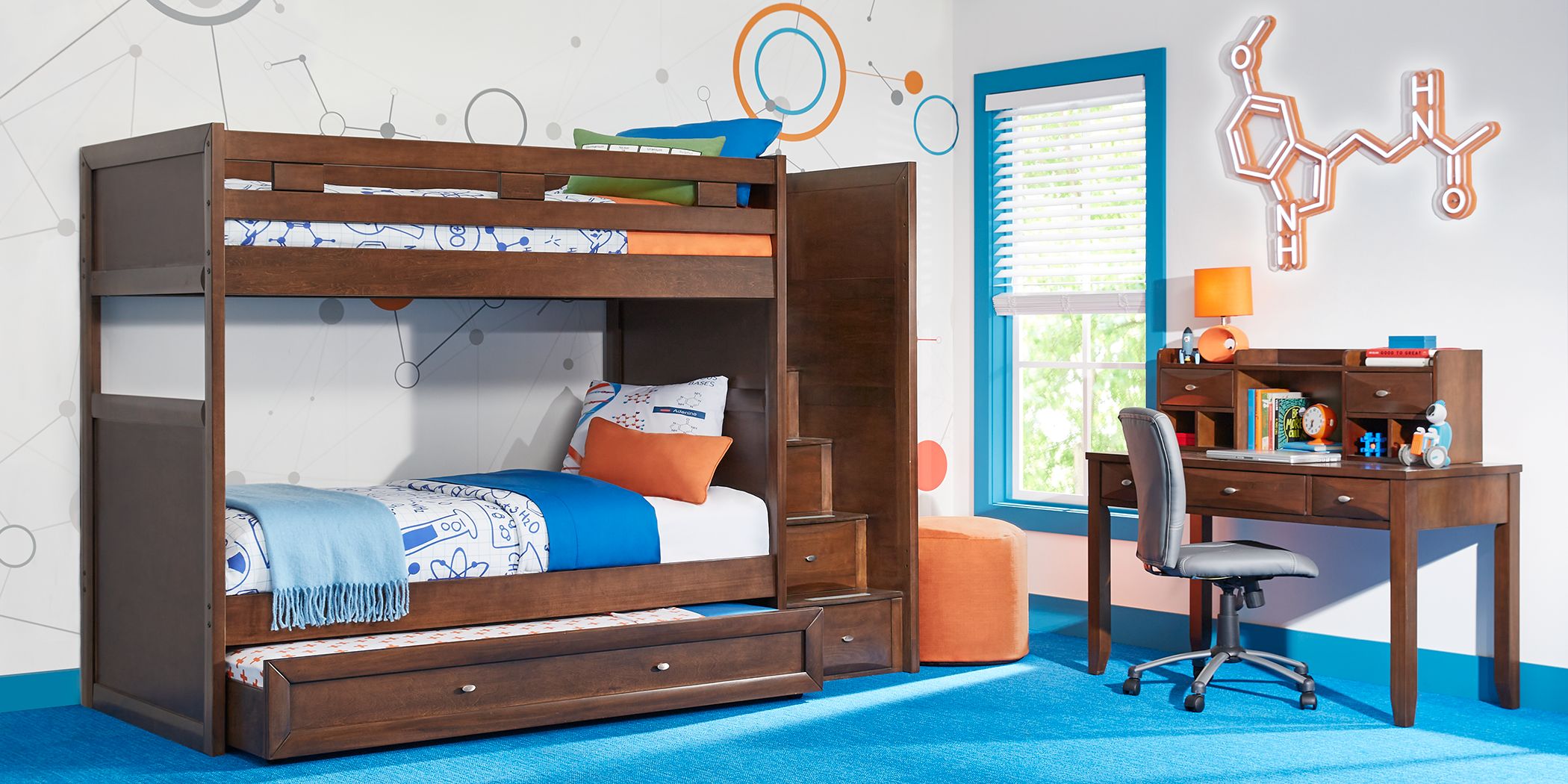 2 0 Walnut Twin Step Bunk Bed, Rooms To Go Ivy League Bunk Bed