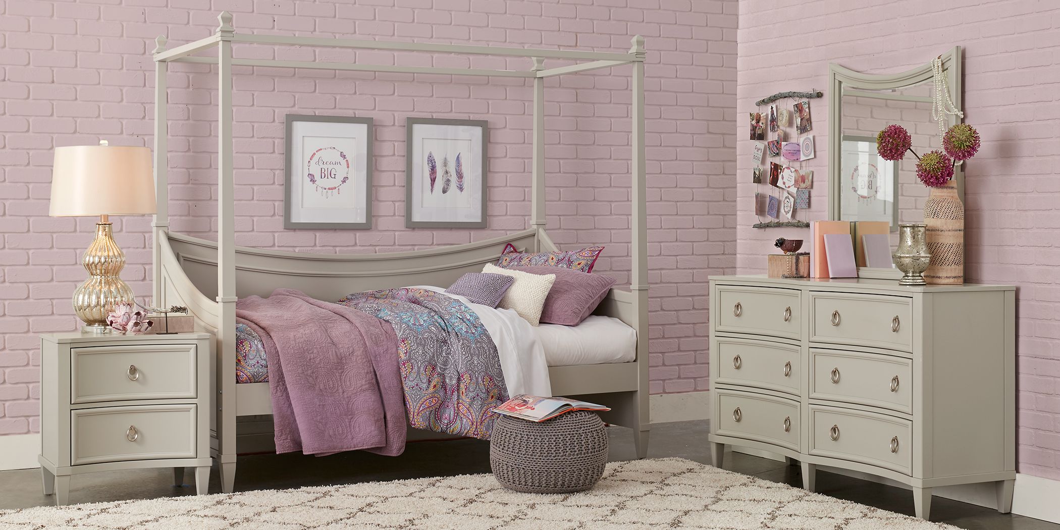 girls twin canopy bed