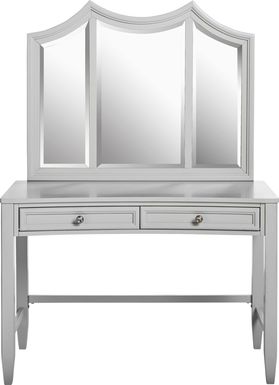 Kids Jaclyn Place Gray Desk with Vanity Mirror