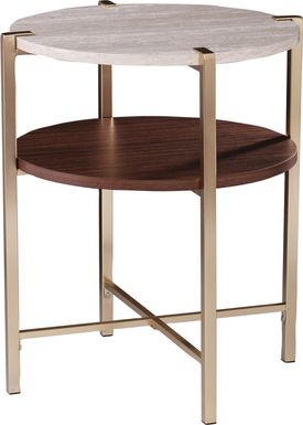 Journeyville White Round End Table