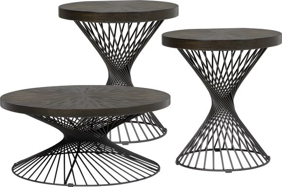 Kanister Brown 3 Pc Table Set