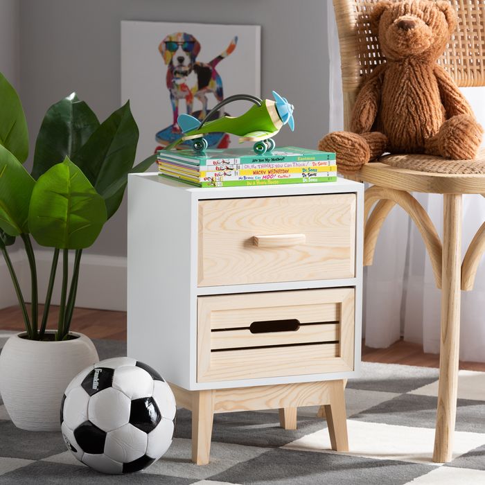 kids nightstand with cubby storage