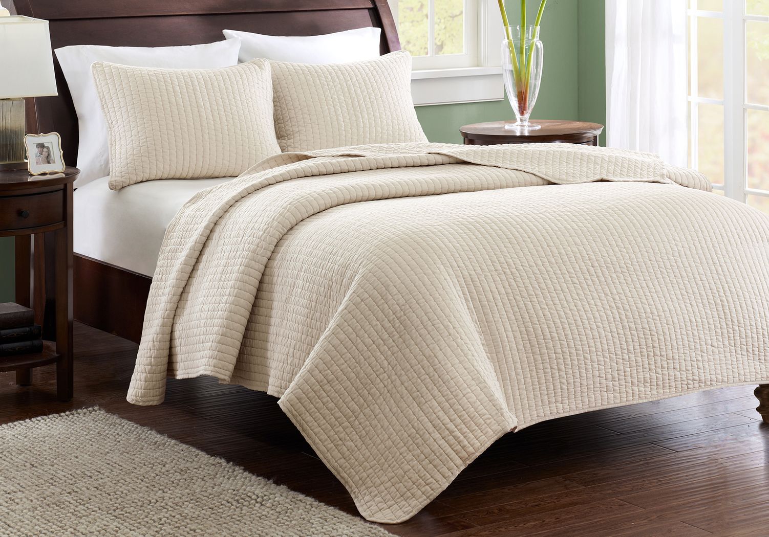 Keaton Light Khaki 3 Pc Full/Queen Coverlet Set Rooms To Go