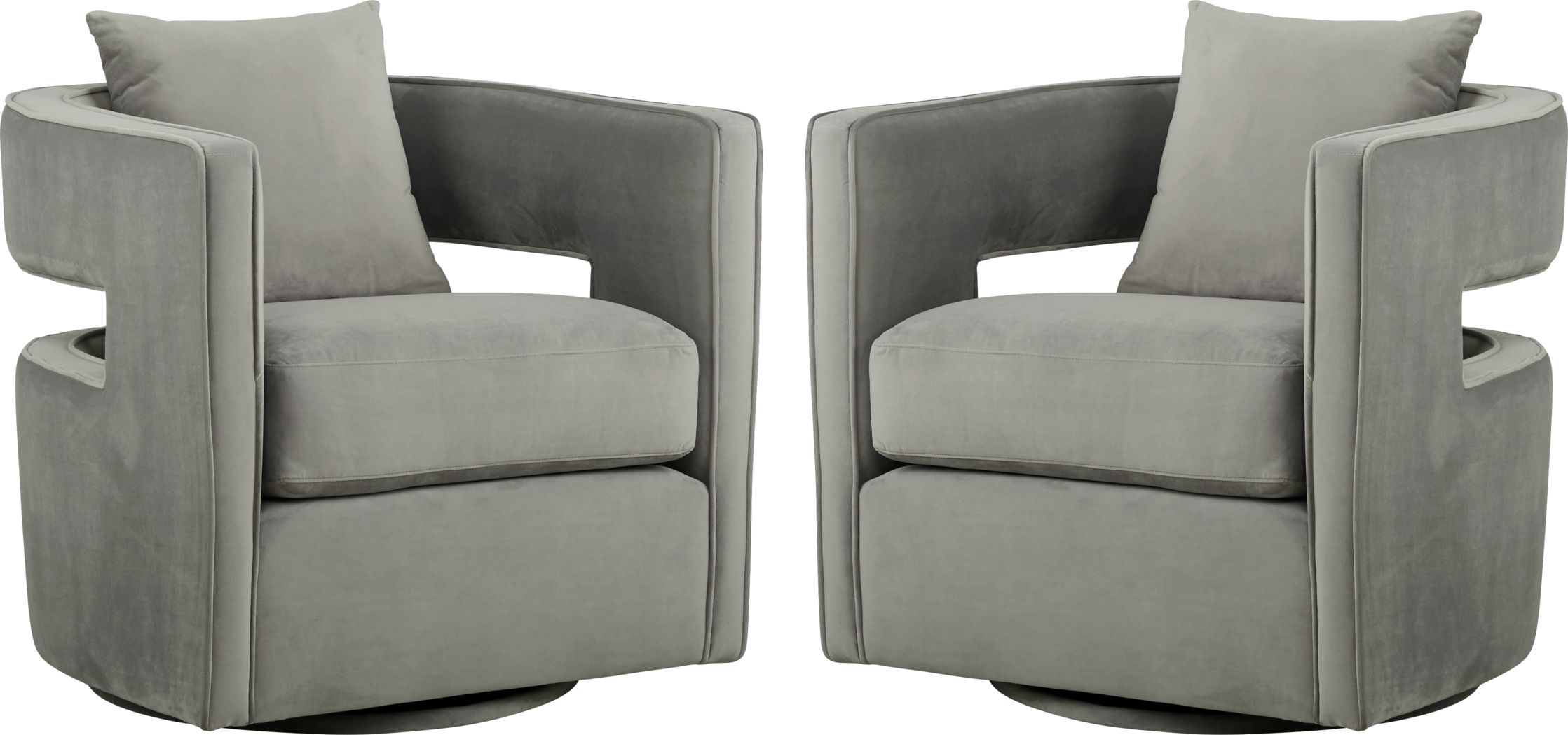 Kennedy Gray Swivel Chair (Set of 2) - Rooms To Go