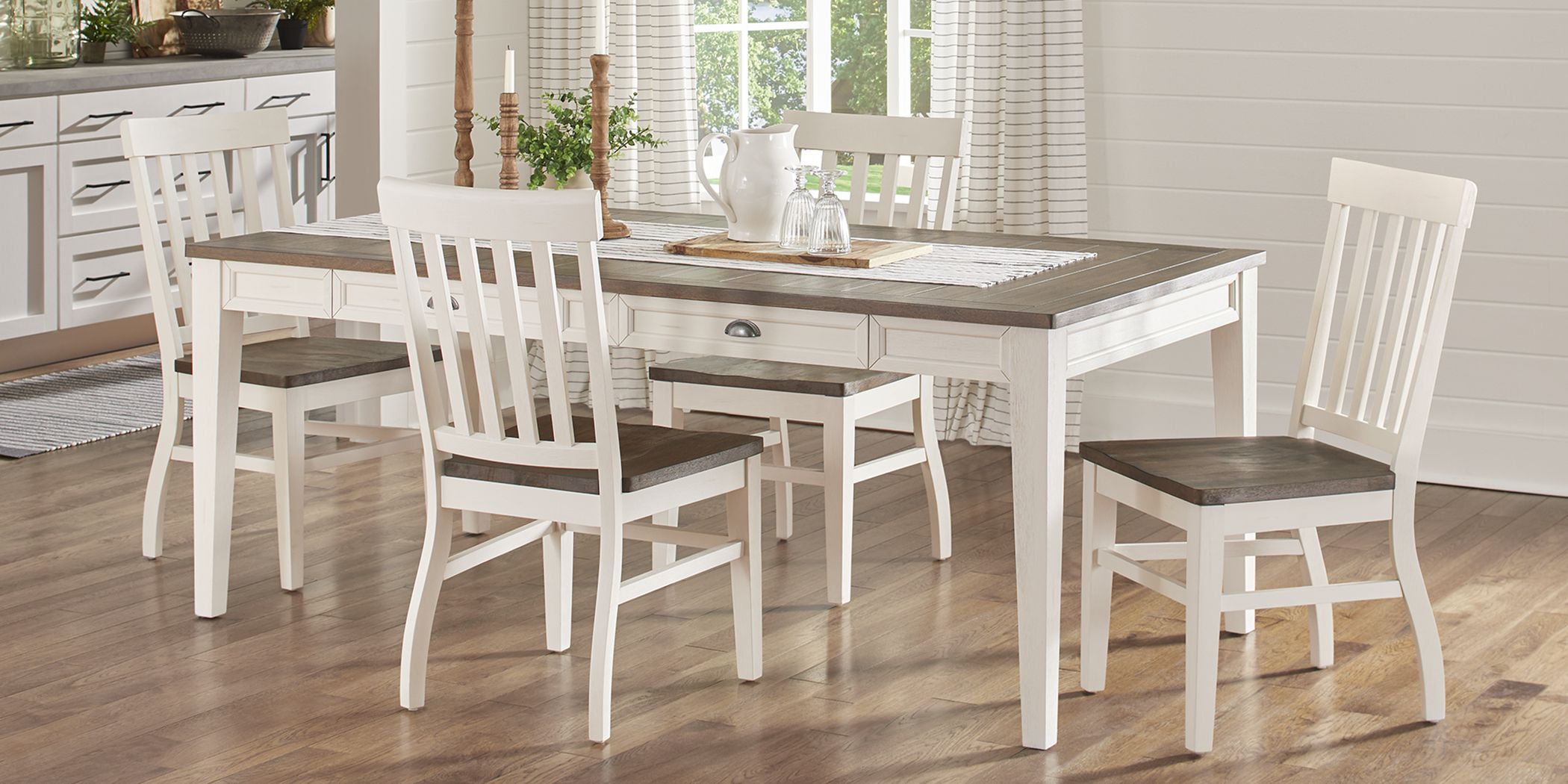 Keston White 5 Pc Rectangle Dining Room