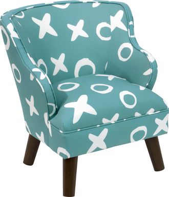 Adley Aqua Toddler Accent Chair