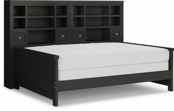 Kids Cottage Colors Black 5 Pc Full Bookcase Daybed