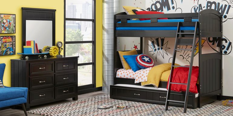 Kids Cottage Colors Black Twin/Twin Bunk Bed