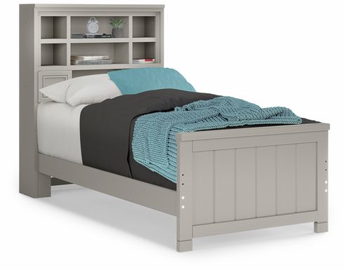 Kids Cottage Colors Gray 3 Pc Twin Bookcase Bed