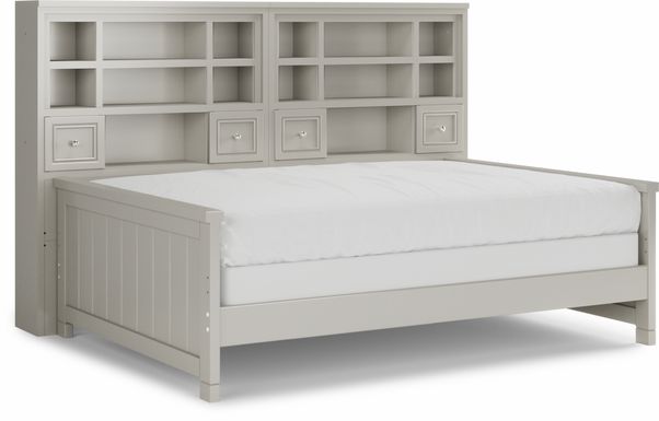 Kids Cottage Colors Gray 5 Pc Full Bookcase Daybed