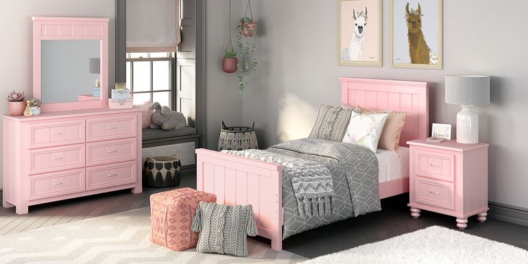 Kids Cottage Colors Pink 5 Pc Twin Panel Bedroom