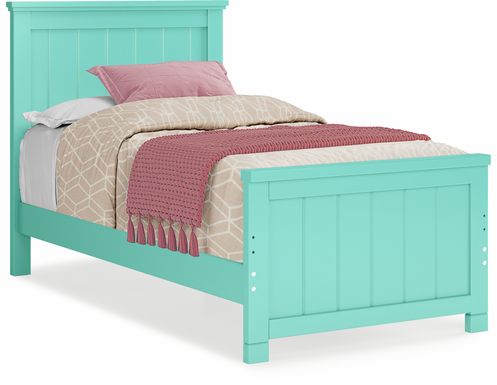 Kids Cottage Colors Turquoise 3 Pc Twin Panel Bed