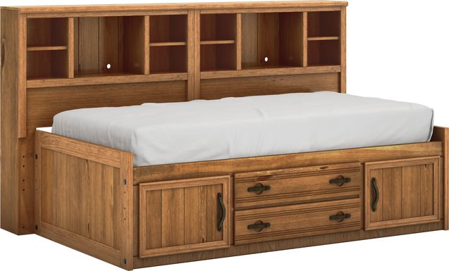 Kids Creekside Chestnut 5 Pc Twin Captain's Bookcase Wall Bed