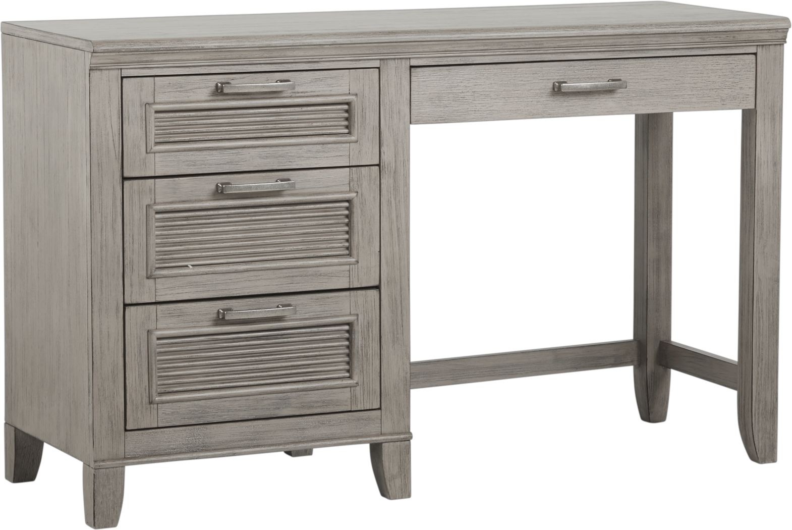 Gray desk with drawers image