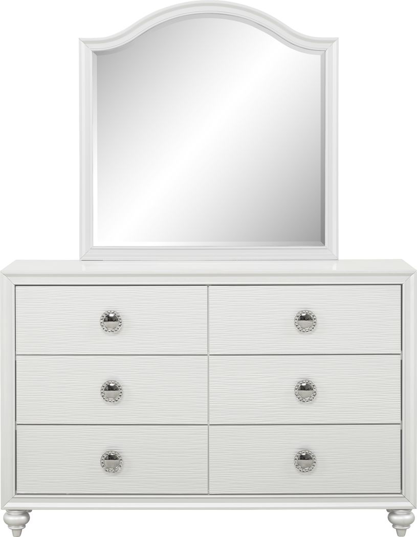 kids white dresser with mirror