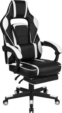 Kids Exfor White Gaming Chair with Footrest