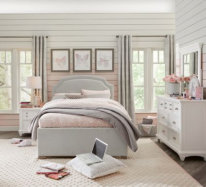 Kids Hilton Head White 5 Pc Full Upholstered Bedroom