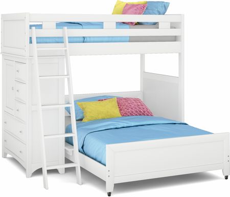 Kids Ivy League 2.0 White Twin/Full Loft with Chest