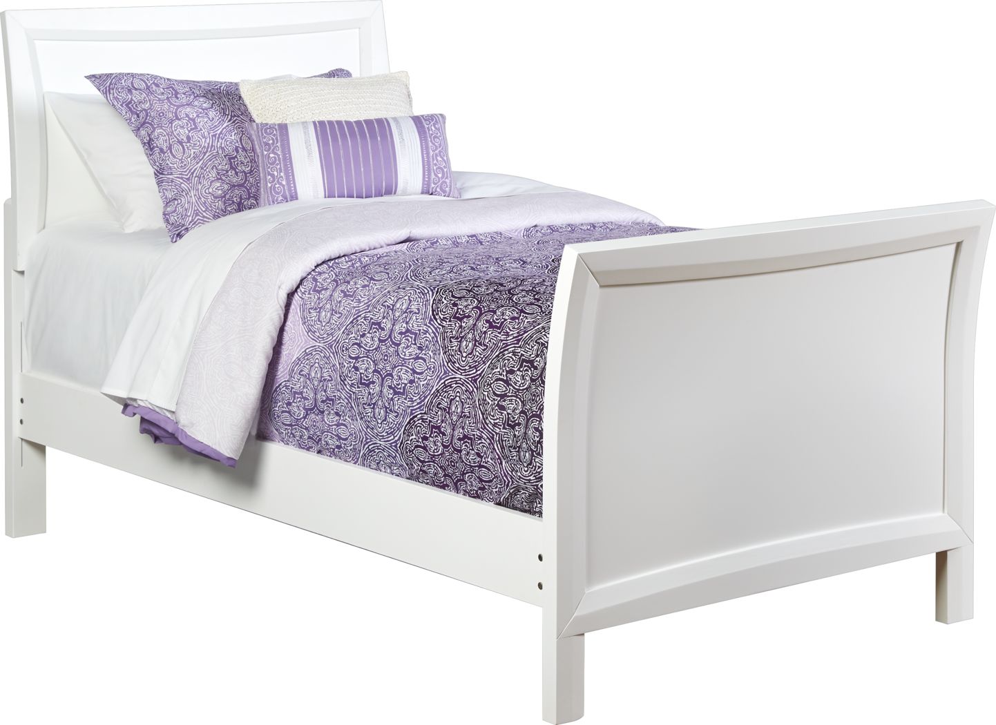 girls white twin bed