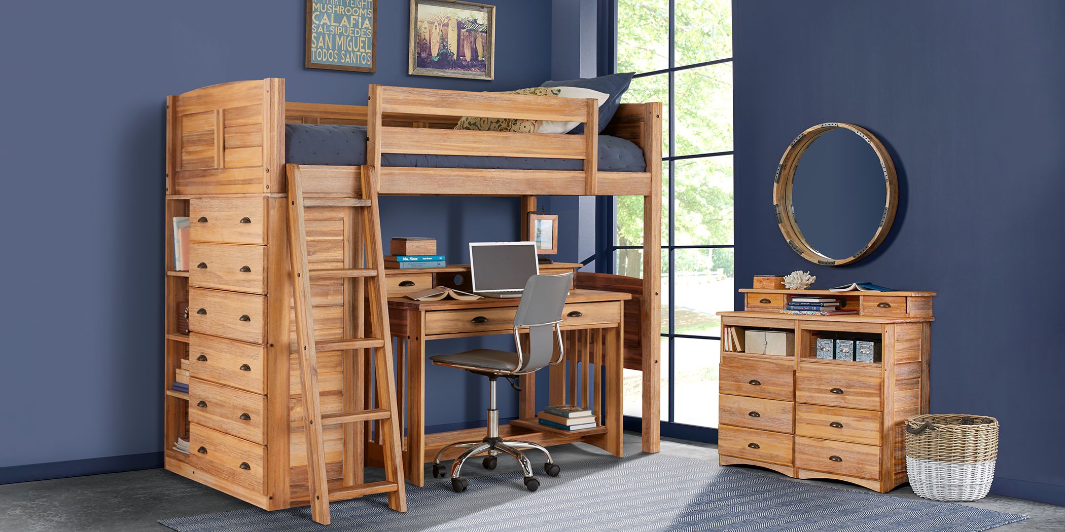 student loft bed with desk