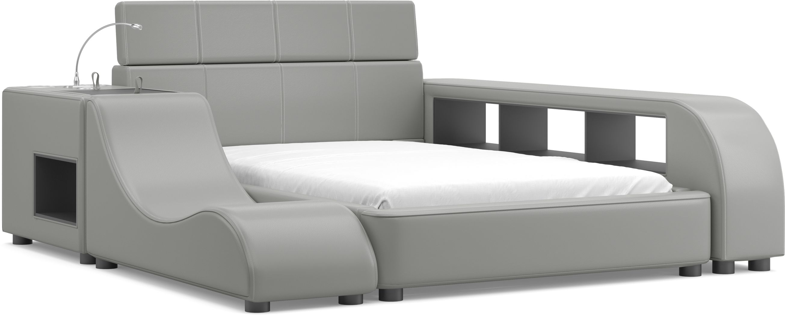 Kids reGen™ Recharged Gray 6 Pc Full Bed with Nightstand, Bookcase and