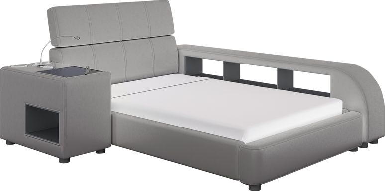 Kids reGen&trade; Recharged Gray 5 Pc Full Bed with Nightstand and Bookcase