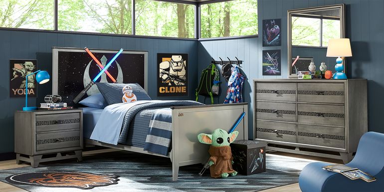 Kids Star Wars Lightsaber&trade; Gray 3 Pc Twin Panel Bed