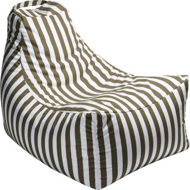 Kids Summerly Taupe/White Indoor/Outdoor Bean Bag Chair