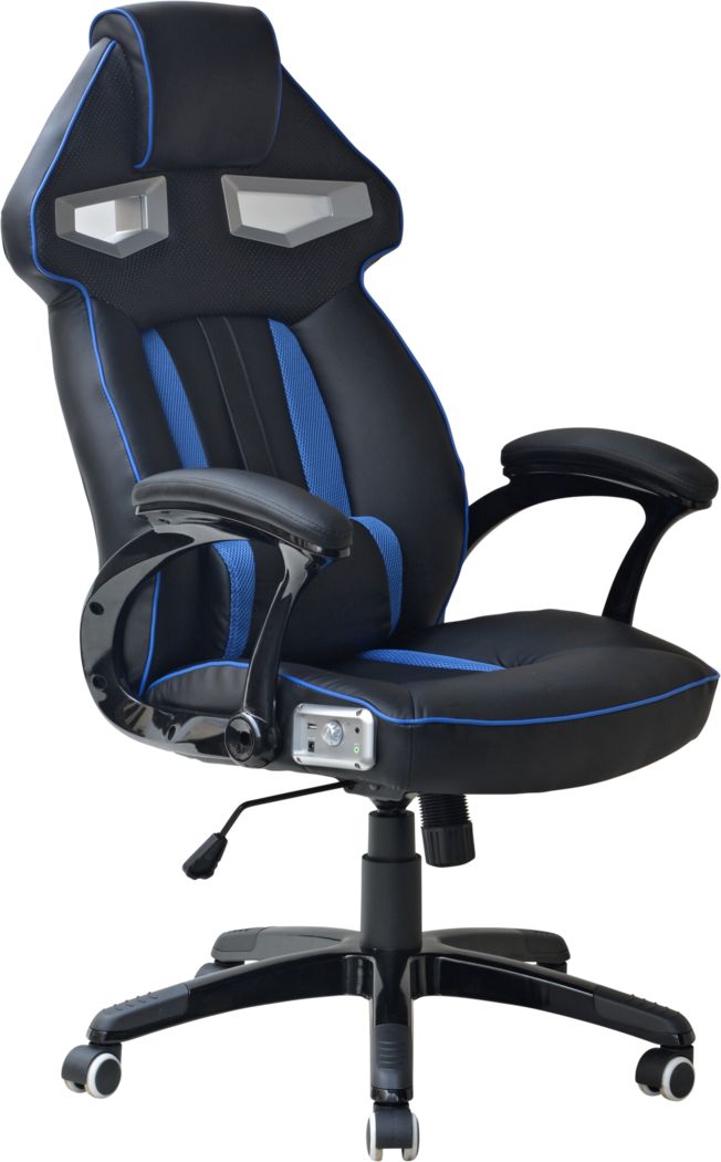 Kids Venture Quest Black Blue Gaming Desk Chair Rooms To Go