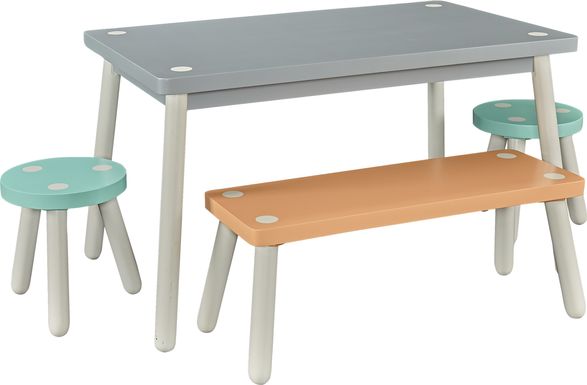 Kids Wafer Gray 4 Pc Table Set