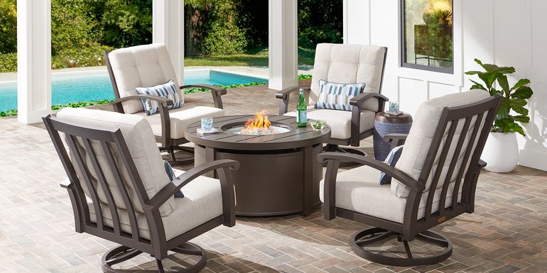 Aluminum Outdoor Patio Sets, Outdoor Conversation Sets With Swivel Chairs