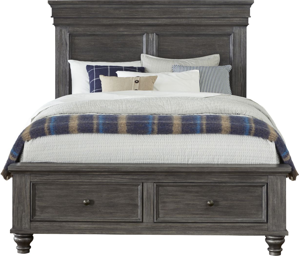 Lake Town Gray 3 Pc King Panel Bed With, King Panel Bed With Storage