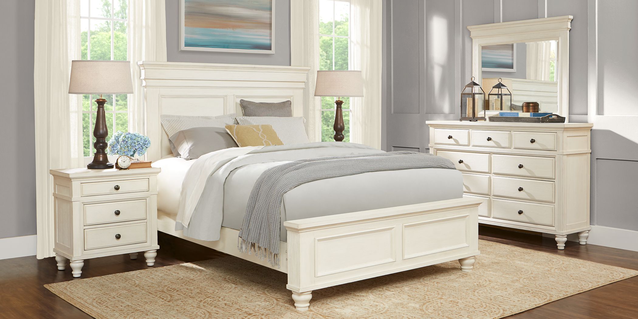 Lake Town Off White 5 Pc Queen Panel Bedroom Rooms To Go