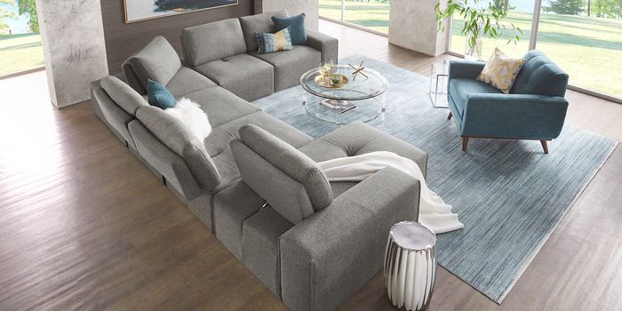 gray modular sectional sofa