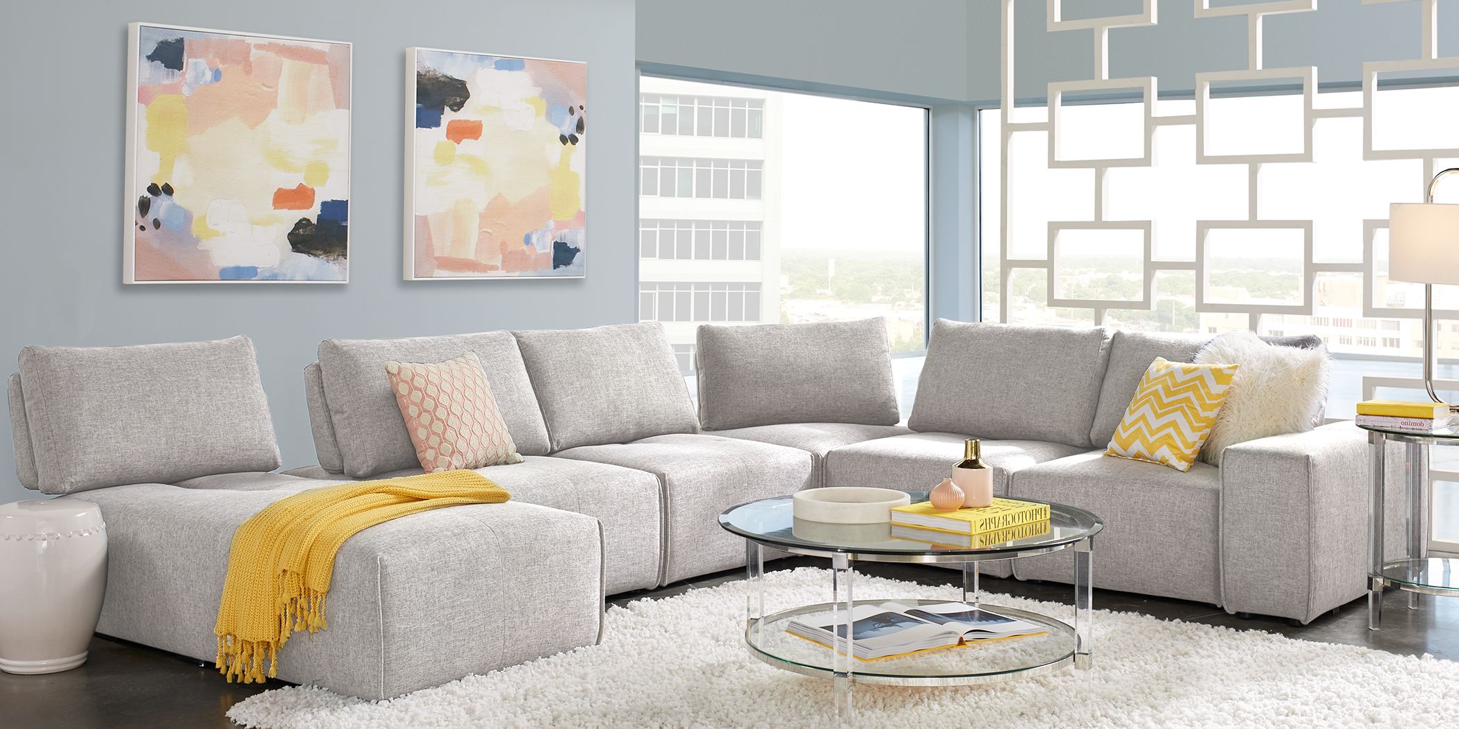 Laney Park Light Gray 6 Pc Sectional Rooms To Go