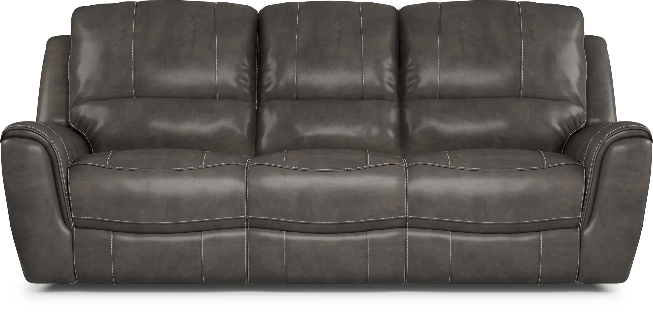 rooms to go gray leather reclining sofa