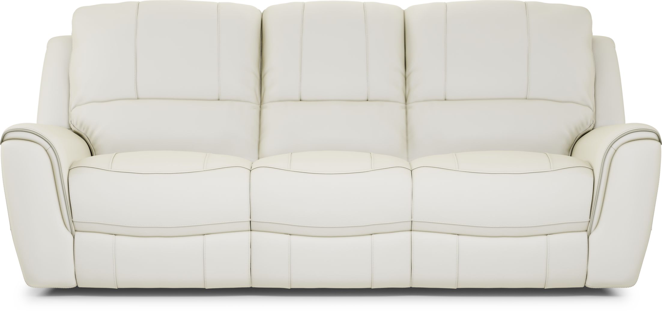 Lanzo OffWhite Leather Dual Power Reclining Sofa Rooms To Go