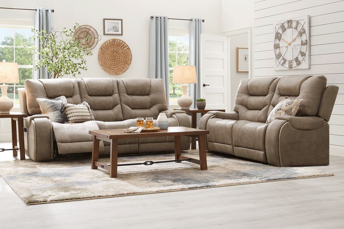 Rooms To Go Gray Leather Reclining Sofa | Cabinets Matttroy