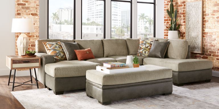 Larna Park Taupe 3 Pc Sectional Living Room