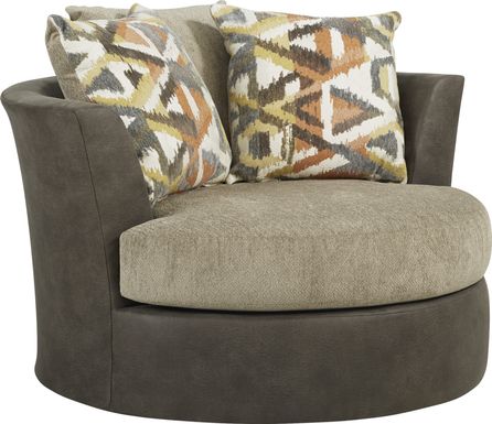 Larna Park Taupe Swivel Chair