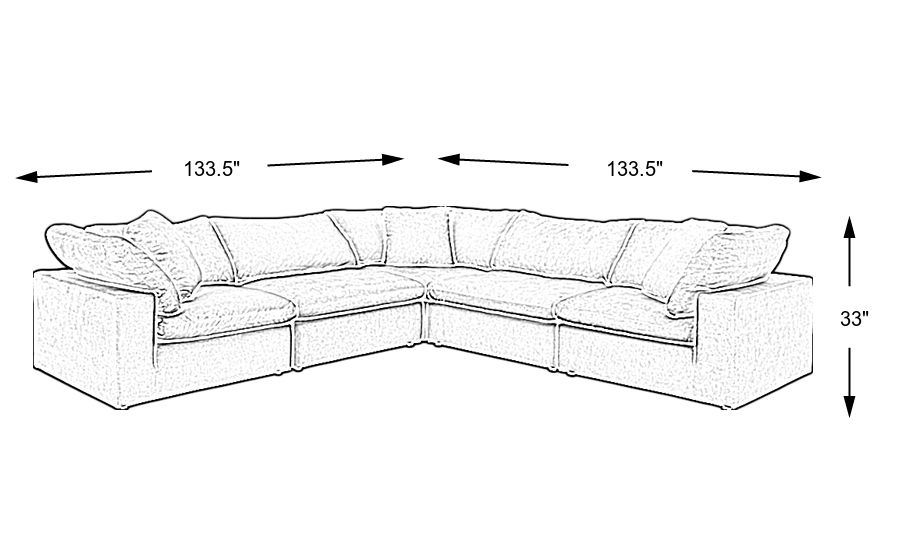 Launi Gray 5 Pc Sectional - Rooms To Go