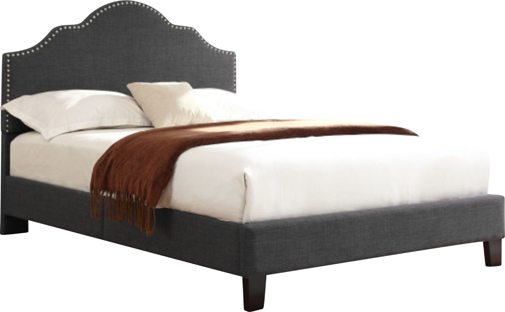 Lenosa Charcoal Gray Queen Upholstered Bed - Rooms To Go