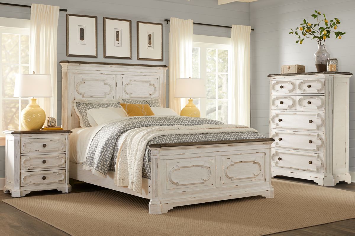 Lindenwood White Colors,White 3 Pc Queen Panel Bed - Rooms To Go