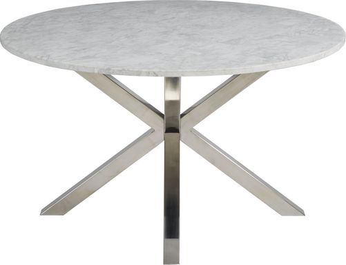 Linton Park Silver Round Marble Dining Table