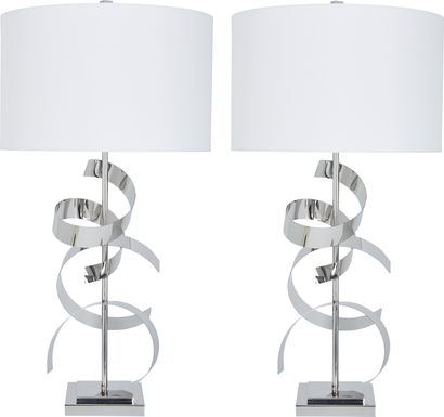 Listona Silver Table Lamp, Set of Two