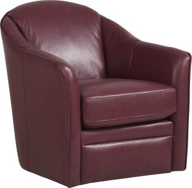 Livorno Lane Red Leather Swivel Chair