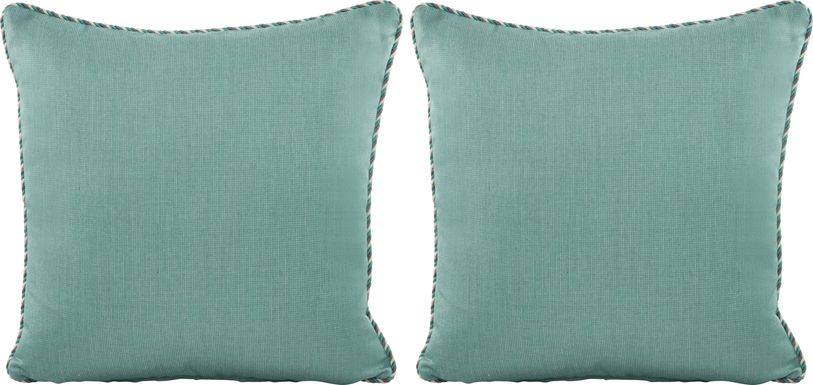 Turquoise Solid Indoor/Outdoor Accent Pillow, Set of Two