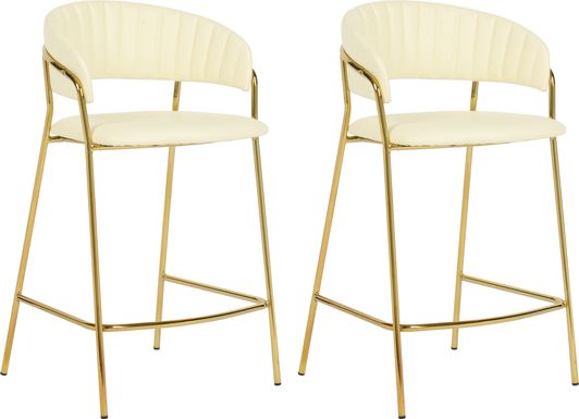 Lorean Beige Counter Height Stool, Set of 2